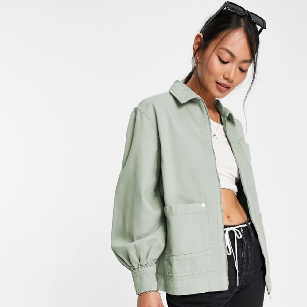 Whistles light green cargo jacket/shacket, size 6 US